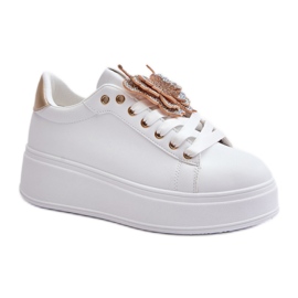 Step in style Calçado Esportivo Modelo Naritevia YY-23 Branco/Dourado - Entre com estilo