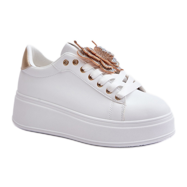 Step in style Calçado Esportivo Modelo Naritevia YY-23 Branco/Dourado - Entre com estilo