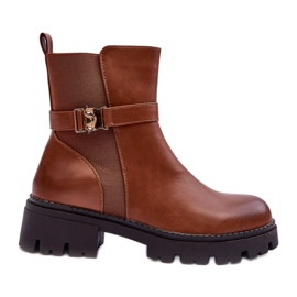 Step in style Botas Chelsea Modelo Elspetia F35 Couro Marrom - Entre com estilo