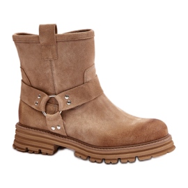 Step in style Botas Modelo Lewski 3610 Camurça Bege - Entre com estilo