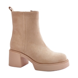 Step in style Botas Modelo Meriluna YK39P Bege Claro - Entre com estilo