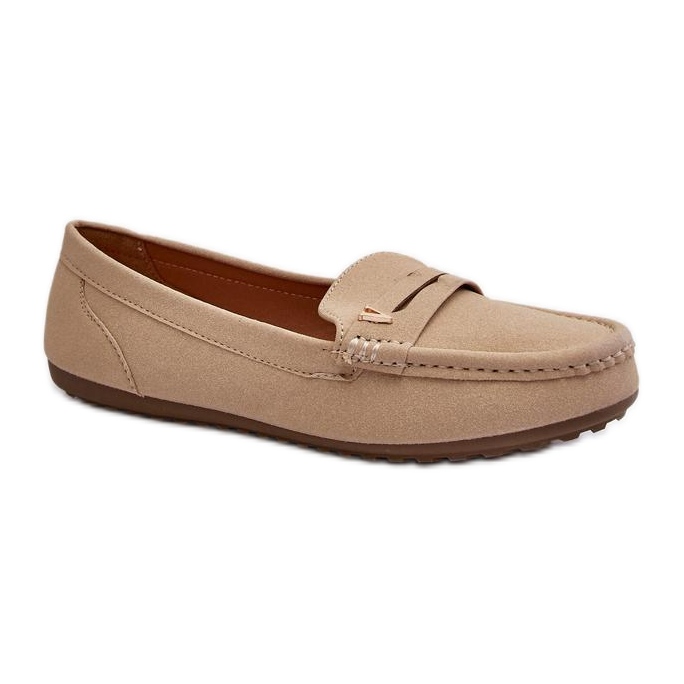 Step in style Mocassins Modelo Iramarie DF879 Bege Claro – Entre com estilo