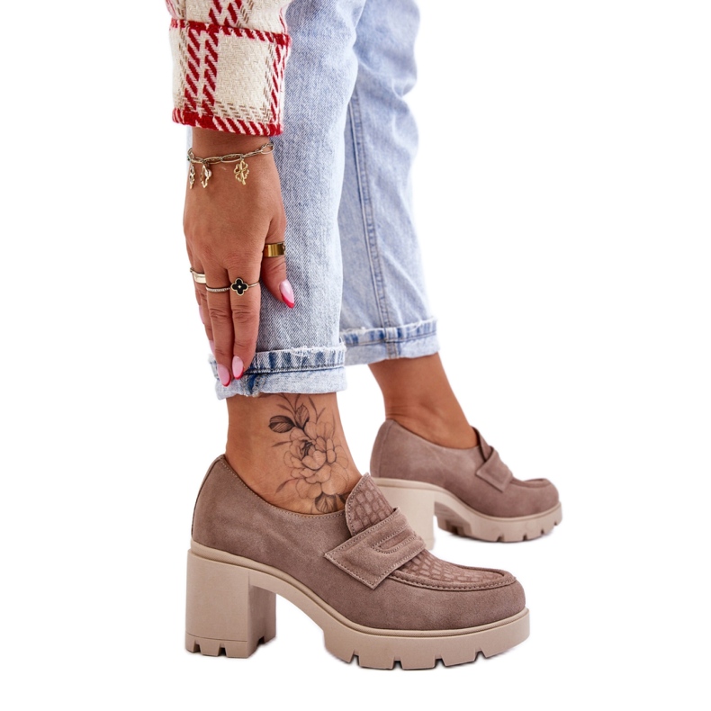 Step in style Sapatos Modelo Arabell 20125 Bege Escuro - Entre com estilo