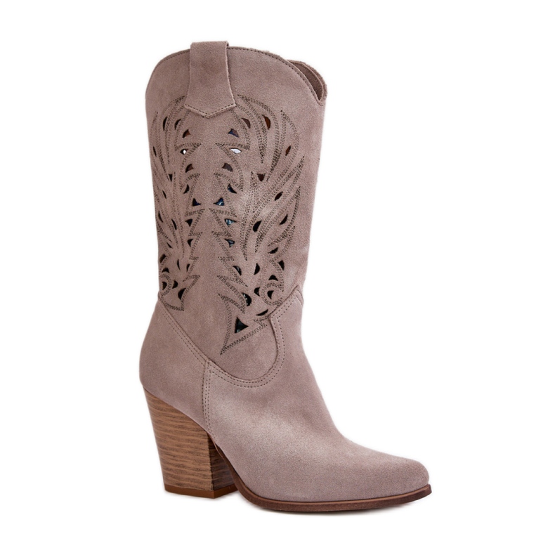 Step in style Botas Modelo Lewski 3609 Cappuccino Camurça - Entre com estilo bege