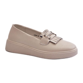 Step in style Mocassins Modelo S.Barski LR590 Bege - Entre com estilo