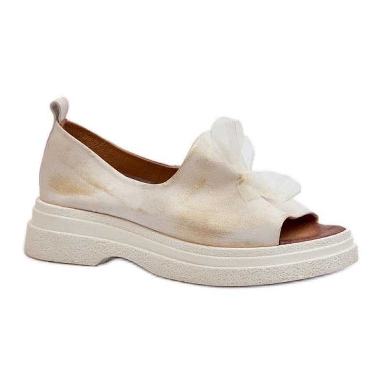 Step in style Sandálias Modelo Zazoo 2939 Ouro Escovado - Entre com estilo branco