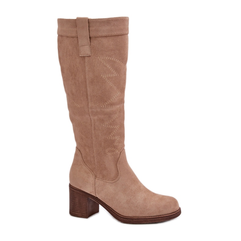 Step in style Botas Modelo Erisorae CHC321 Bege - Entre com estilo