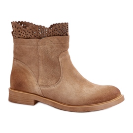 Botas Modelo Lewski Bege Camurça/Renda Botas Modelo Lewski Bege Camurça/Renda