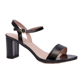 Jezzi Sandálias femininas no poste preto Jezzi Sandálias femininas no poste preto