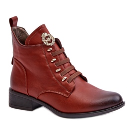 Jezzi Botas com elegante decoração marrom castanho
