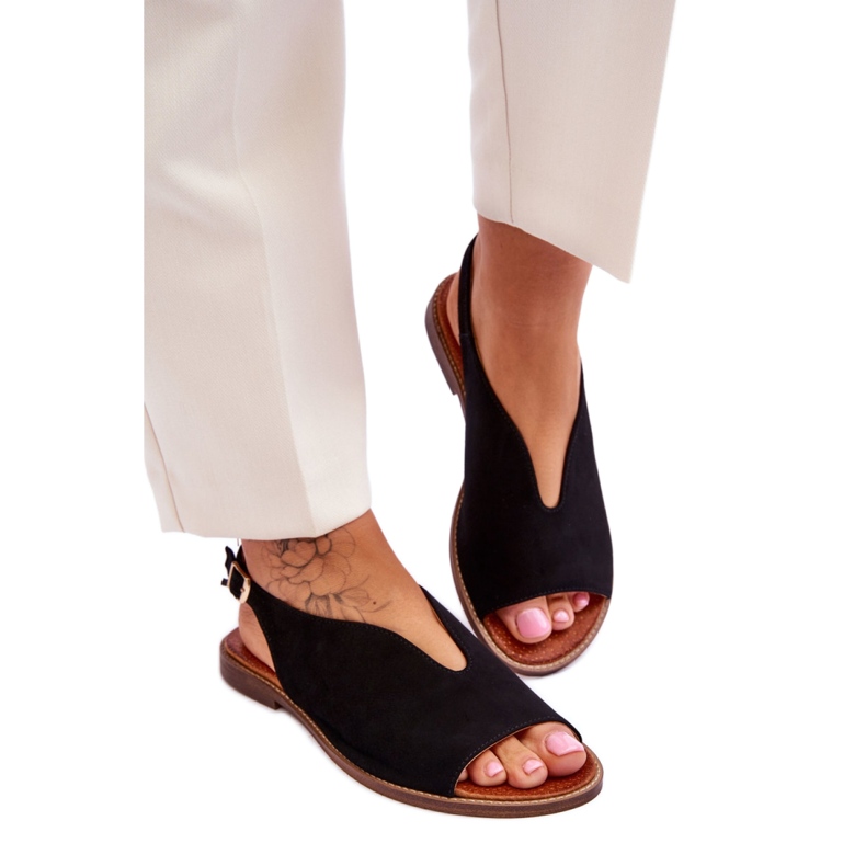 Sandálias Modelo Lewski Shoes 3220/X Camurça Preta - Step in style preto