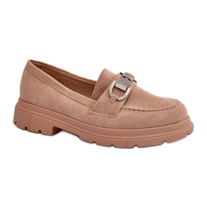 Mocassins femininos com decoração 23003 bege Mocassins femininos com decoração 23003 bege