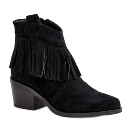 S. BARSKI Botas com franjas Modelo S.Barski Preto