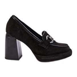 Sapatos femininos com decoração Laura Messi 2706 500-173 pretos Sapatos femininos com decoração Laura Messi 2706 500-173 pretos