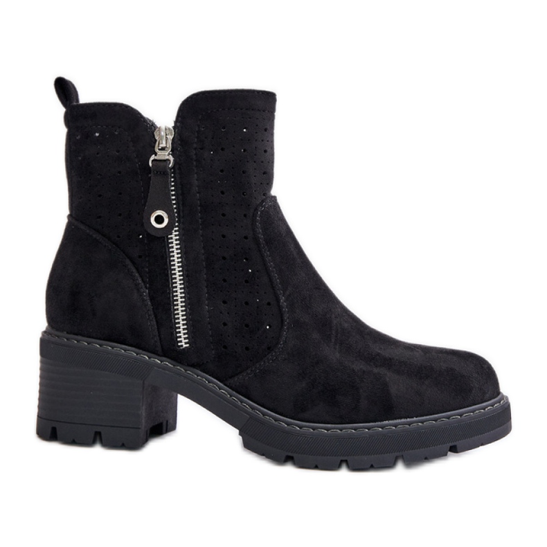 Botas femininas levemente isoladas M1537 pretas preto