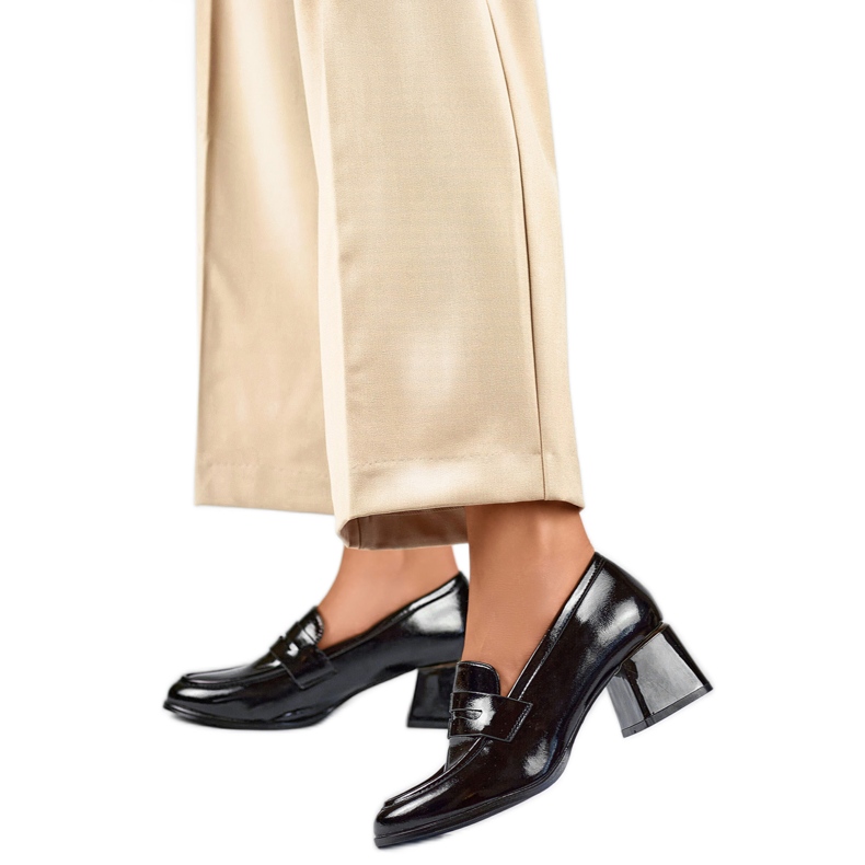 Bombas lacadas GD-FL471B, pretas preto