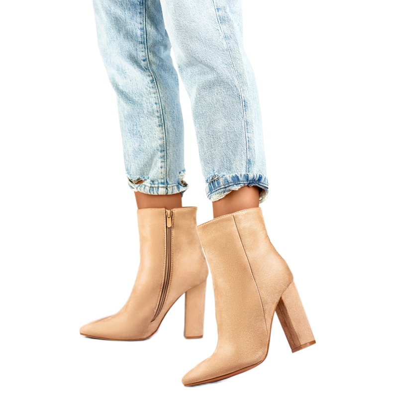 Botas femininas sem isolamento D7959KH, bege