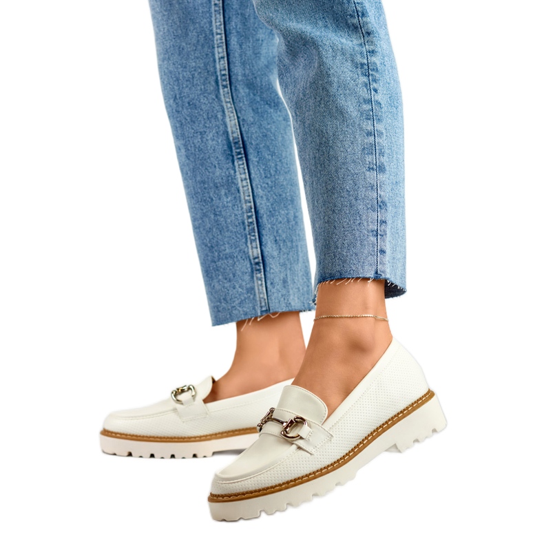 Sapatos femininos com decoração GQ97W, ​​​​branco