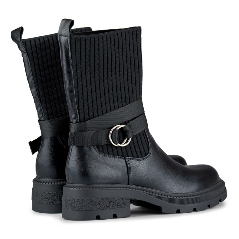 Botas femininas sem isolamento YQ41B, pretas preto