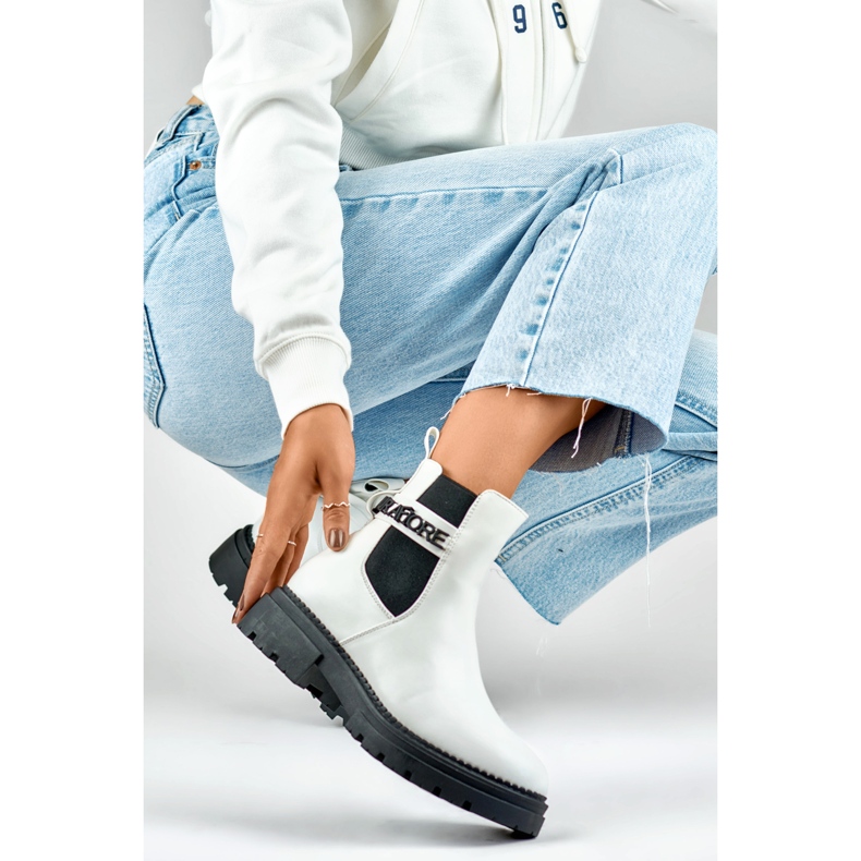 Botas Chelsea Modelo 250005W-PU Branca - PRIMO branco