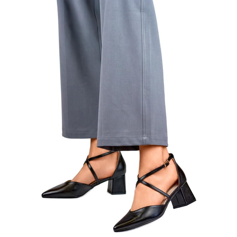 Sapatos femininos GD-FL1150B pretos