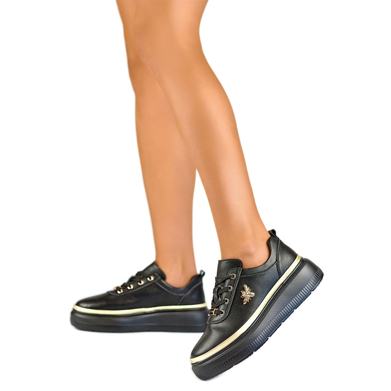 Calçados esportivos femininos com decoração GD-XF120C-B, preto