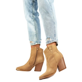 Botas femininas forradas com pele A5618-8BE, bege