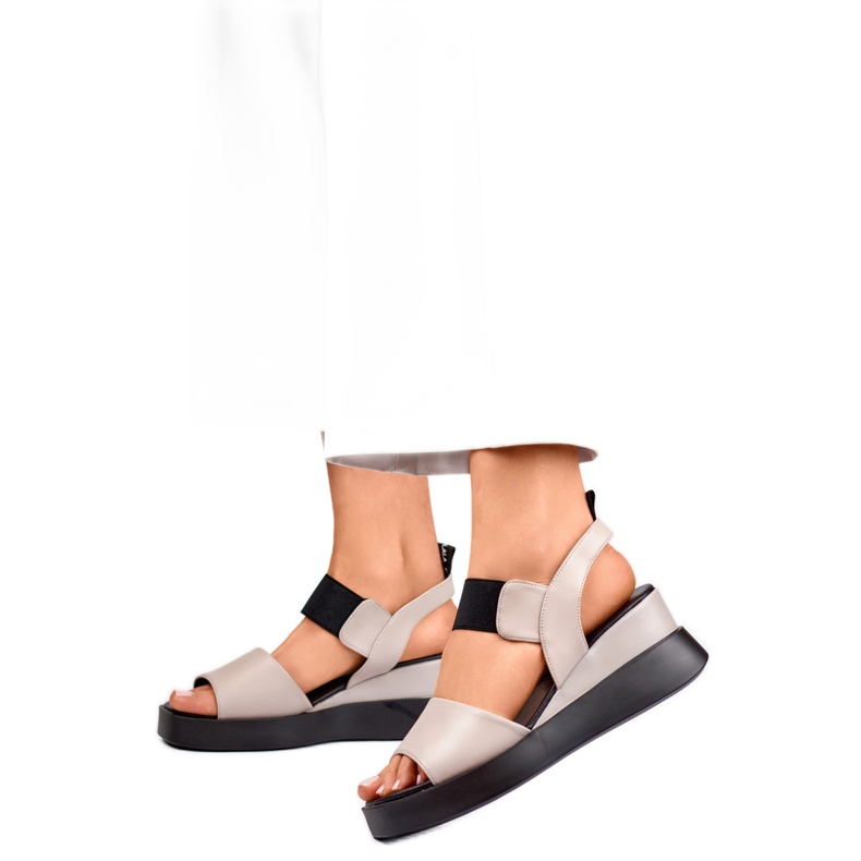 Sandálias femininas de cunha GD-LH2002T, bege