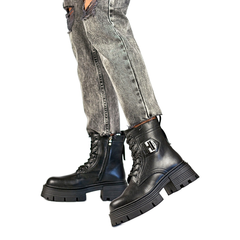 Botas femininas na plataforma GT-TL55B, pretas preto