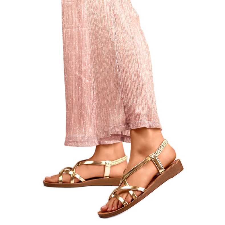 Sandálias femininas PS07GO douradas dourado