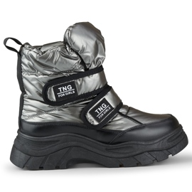 Botas de neve presas com velcro 22-PY16062SI cinza