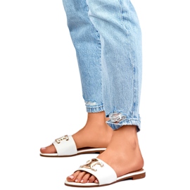 Chinelos femininos 5174W com decoração branco