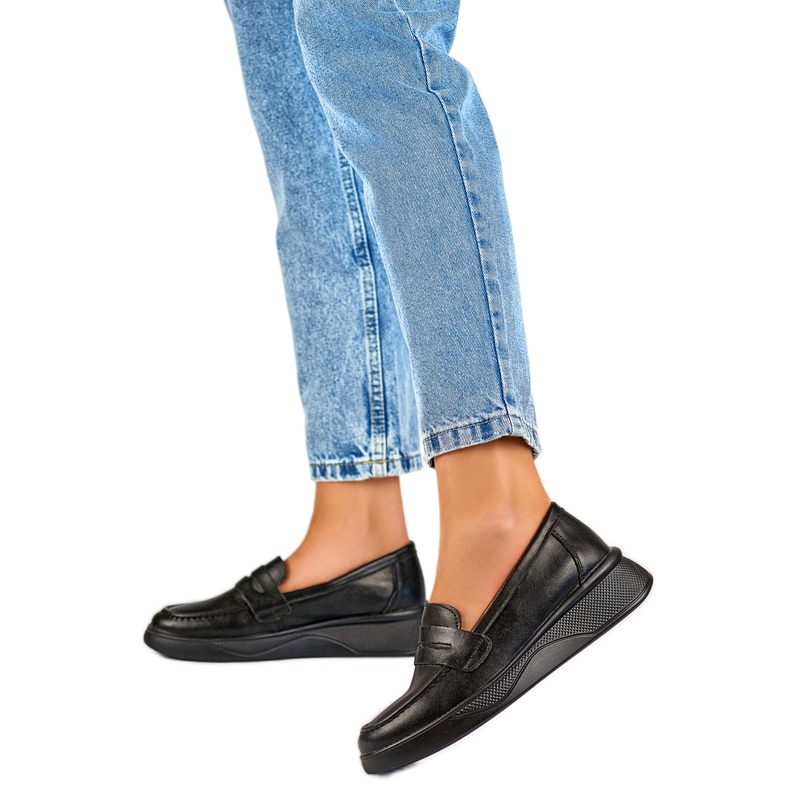 Mocassins femininos negros 25-7937B preto