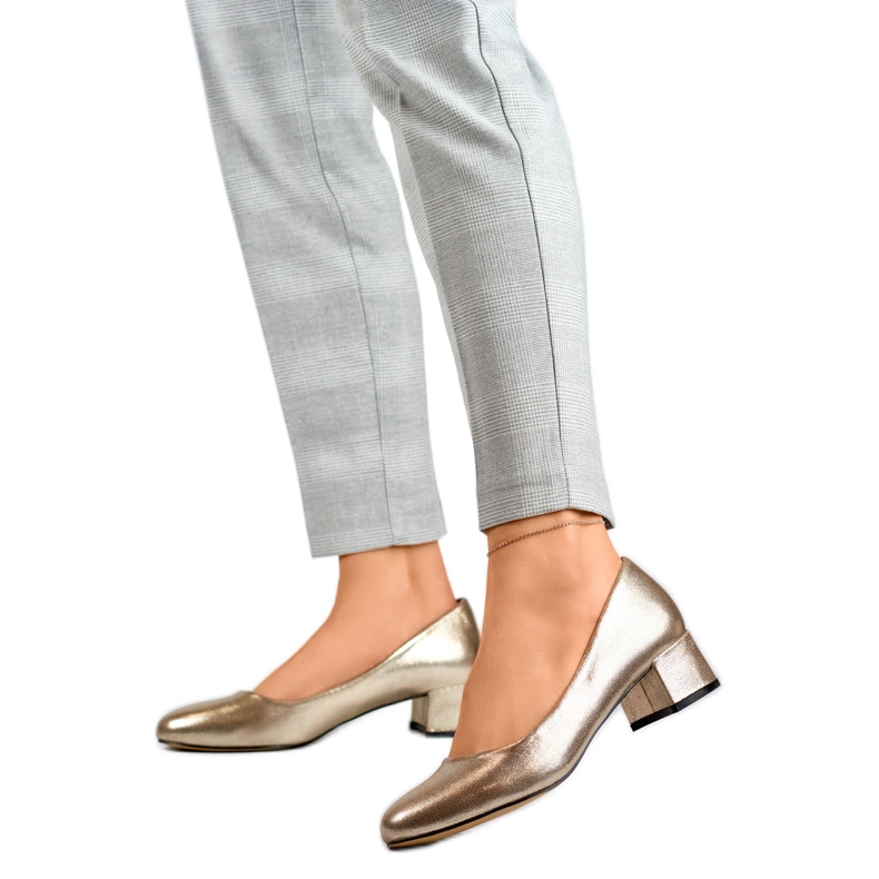 Sapatos Metálicos Femininos GD-FL490B-TA dourado