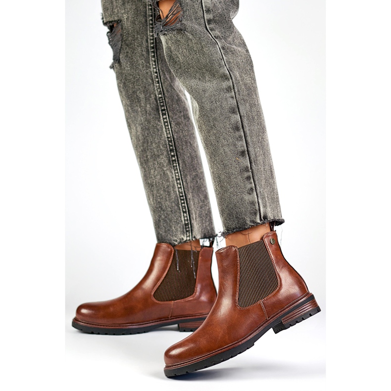 Botas Chelsea Modelo GD-WL71C Marrom/Camelo - PRIMO castanho