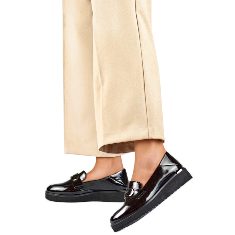 Sapatos femininos envernizados 24-58284B preto