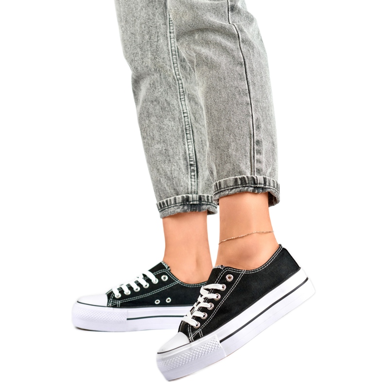 Tênis plataforma feminino QY832B preto