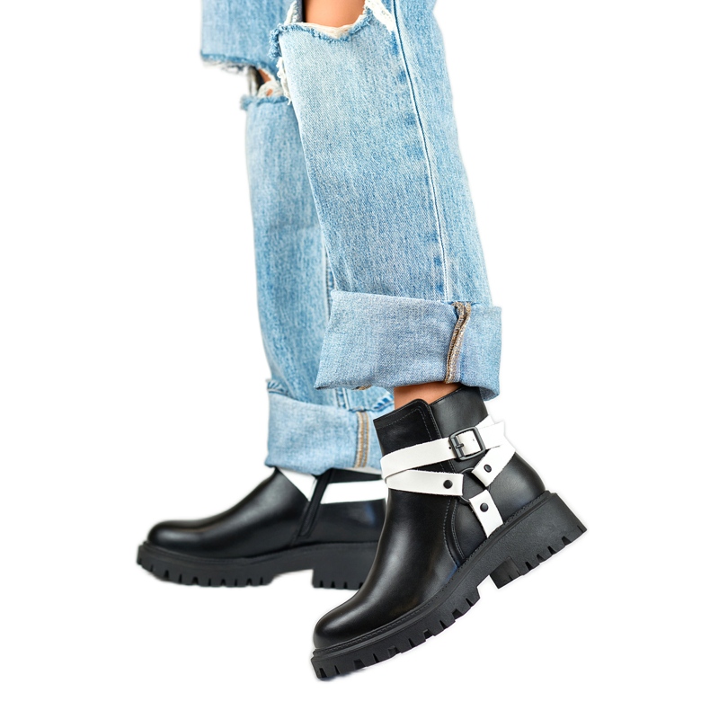 Botas isoladas femininas 250043BW-PU preto