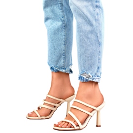 Chinelos femininos elegantes 4772BE bege