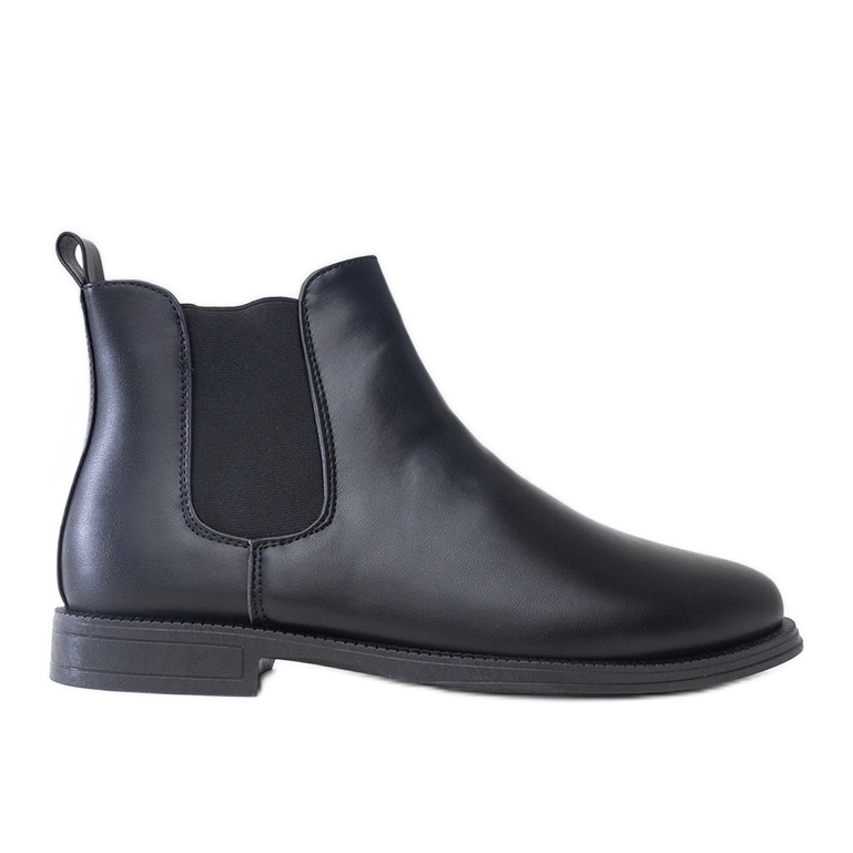 Botas Chelsea masculinas pretas com inserto elástico, couro ecológico Fernand preto