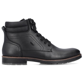 Botins impermeáveis ​​de couro, sapatos masculinos com isolamento, pretos Rieker F4544-00