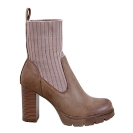Botins de salto alto Fairsy Khaki bege