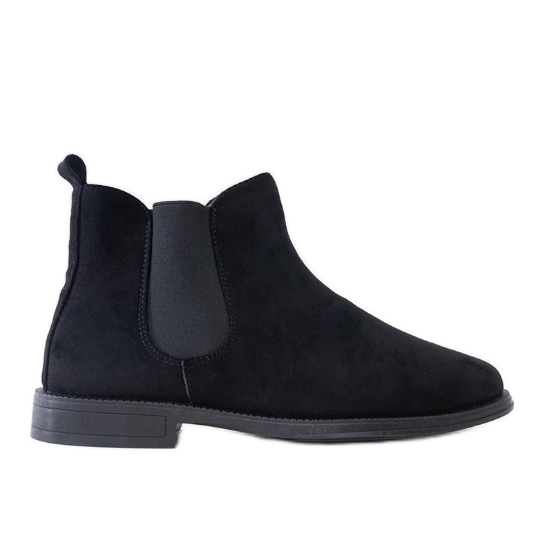 Botas Chelsea masculinas pretas com inserção elástica de camurça ecológica Fernand preto
