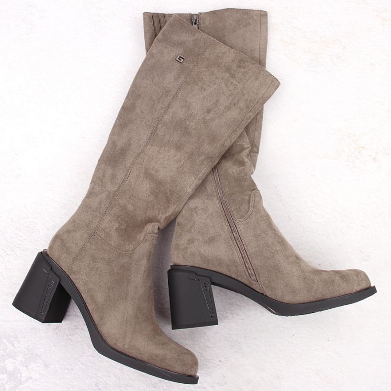 Botas de salto alto em camurça Potocki W 60314 WOL278B