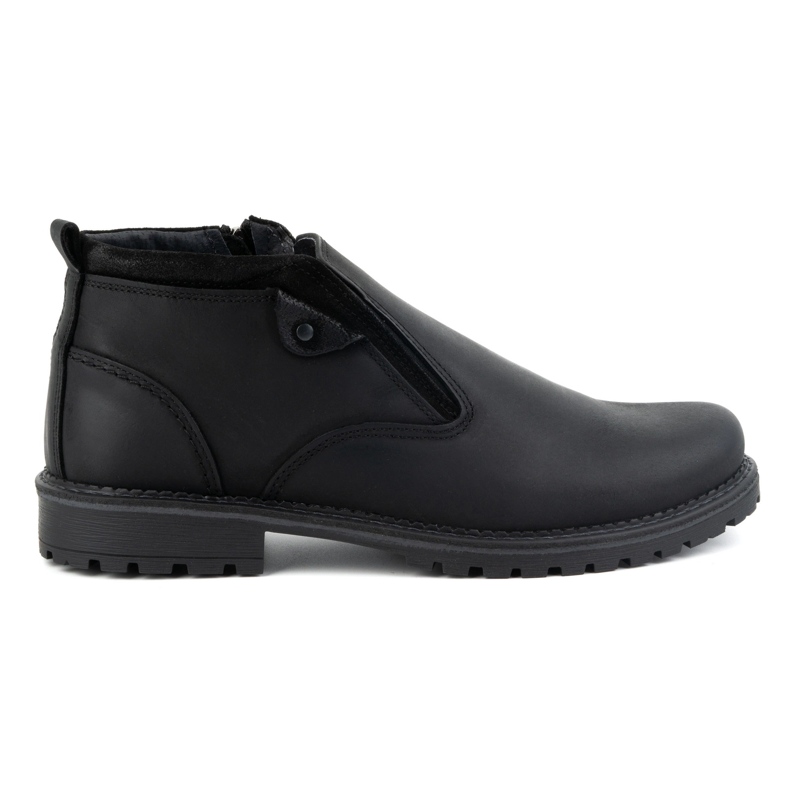 Olivier Botas Chelsea masculinas de couro, isoladas, 140GT, pretas preto