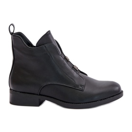 Botas femininas isoladas com salto plano em couro ecológico S.Barski HY42-716 pretas preto Botas femininas isoladas com salto plano em couro ecológico S.Barski HY42-716 pretas preto