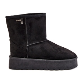 Botas femininas de neve com plataforma alta Big Star OO274898 pretas preto