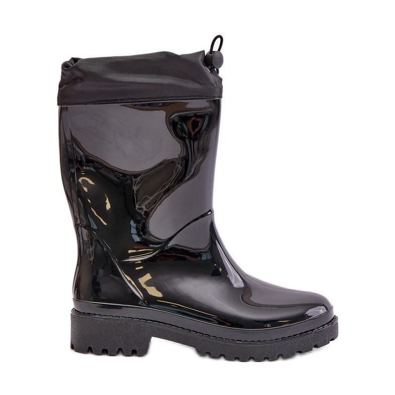 Botas Wellington femininas com punho preto Ellatiel preto