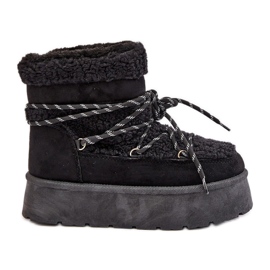 Botas de neve pretas com plataforma Izathiel e cadarço preto