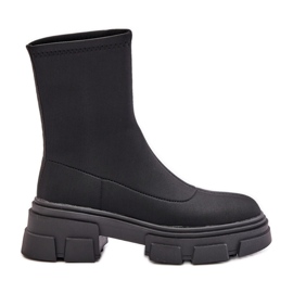 Ravendria Botas pretas de salto plano preto